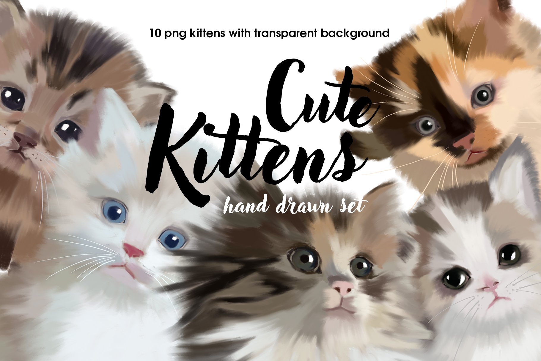 cute kittens illustrations.