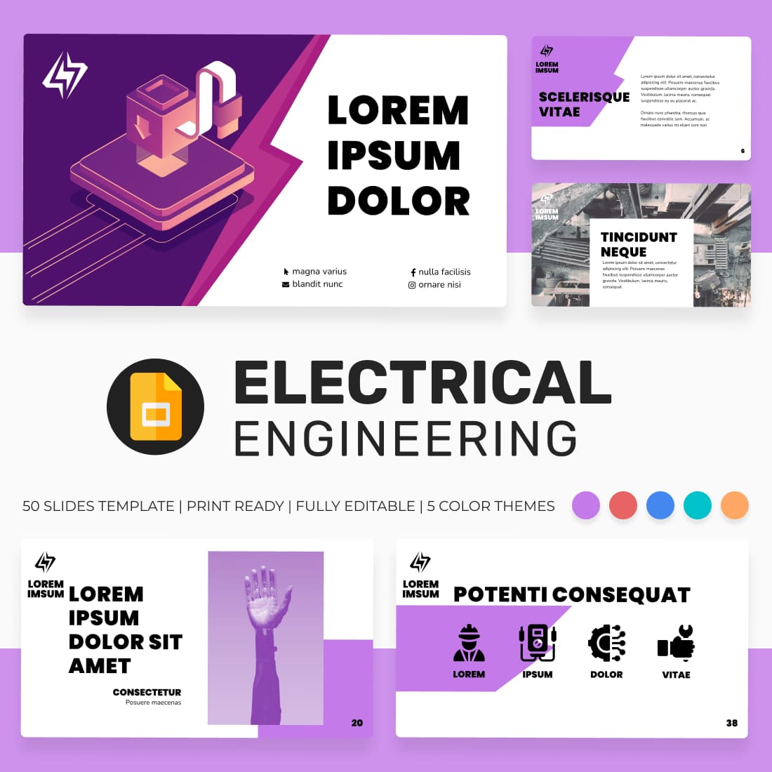 electrical engineering google slides theme cover image.