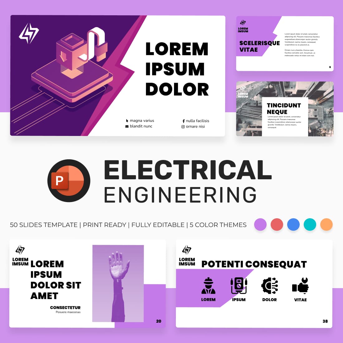 electrical engineering powerpoint template cover image.
