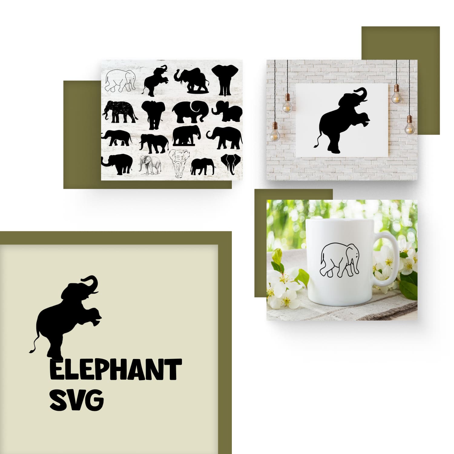 Elephant SVG Bundle main cover.