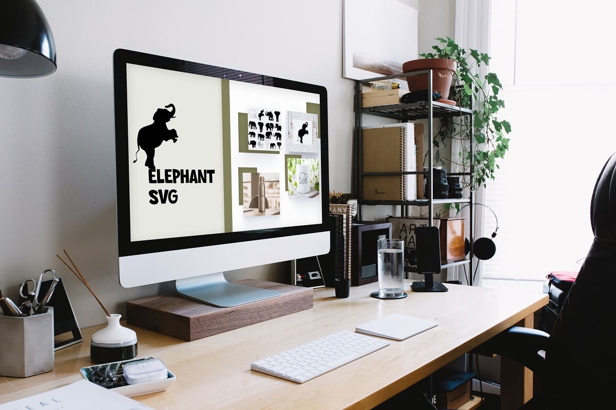 Elephant SVG Bundle mockup desktop.