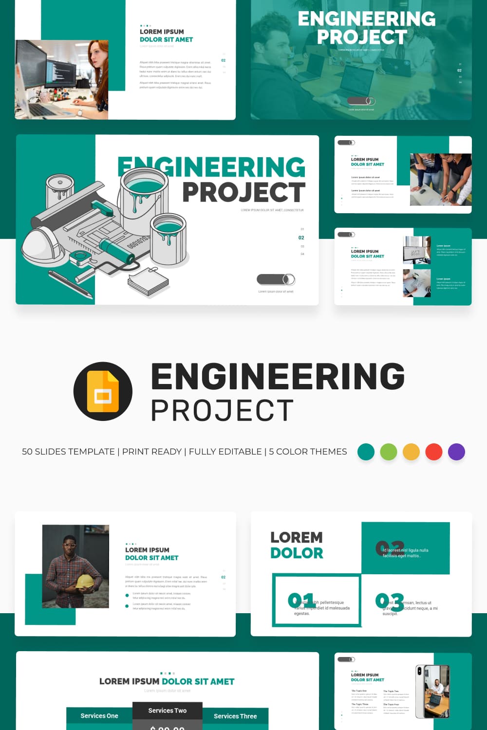 engineering project google slides theme pinterest.