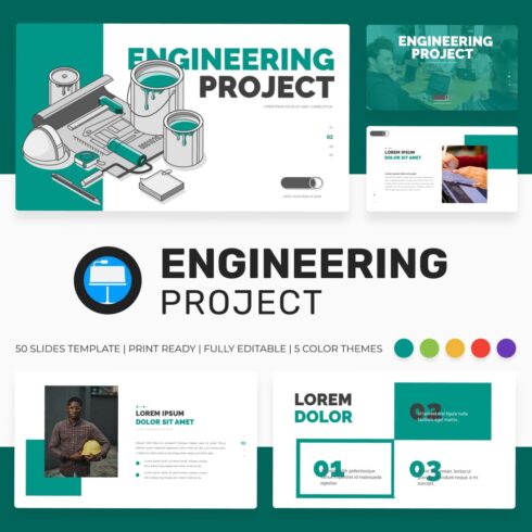 engineering project keynote template cover image.