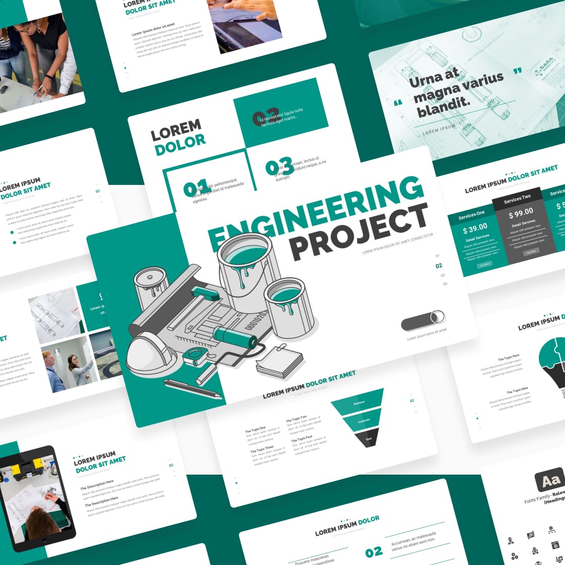 engineering project keynote template preview image.