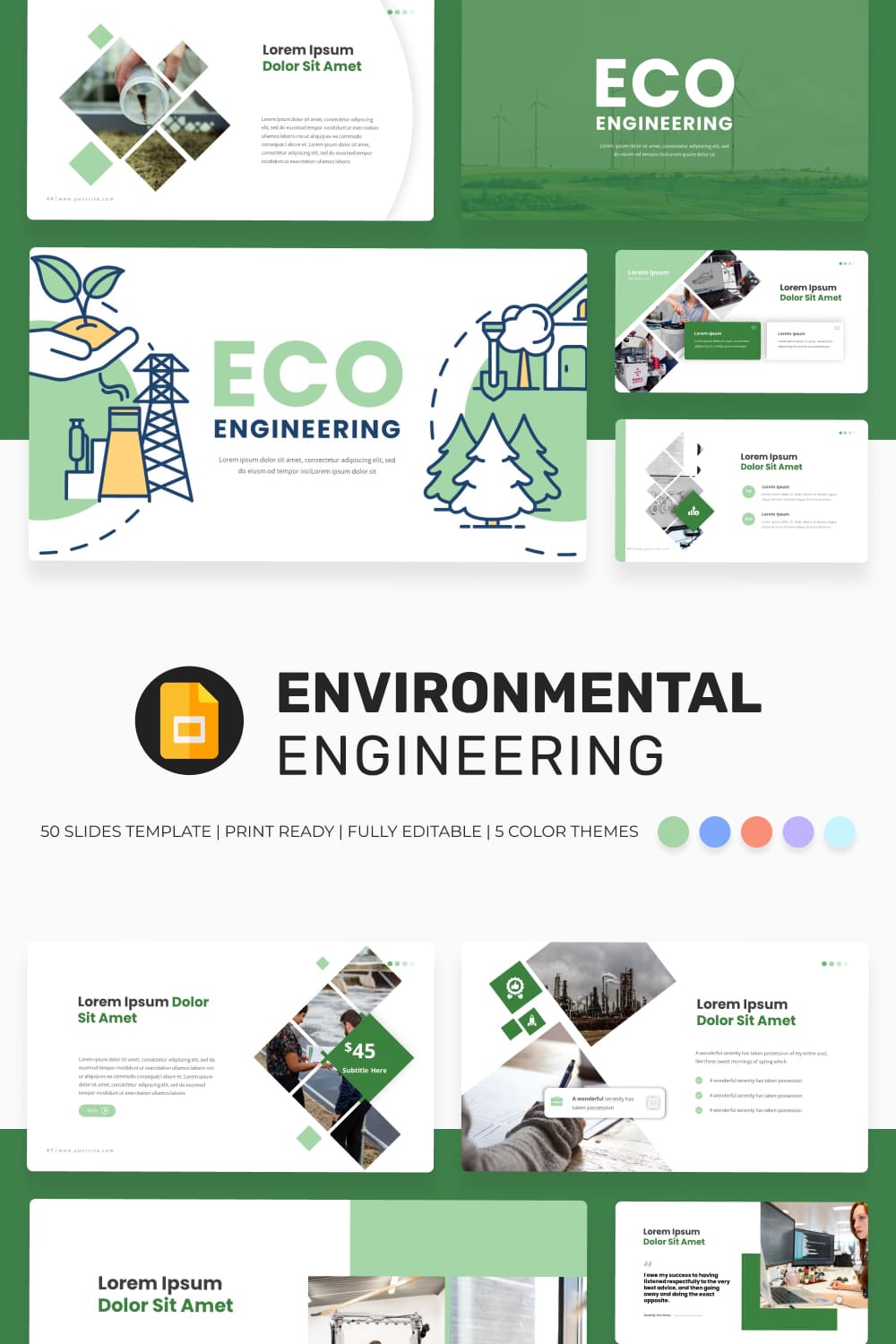 environmental engineering google slides theme pinterest.