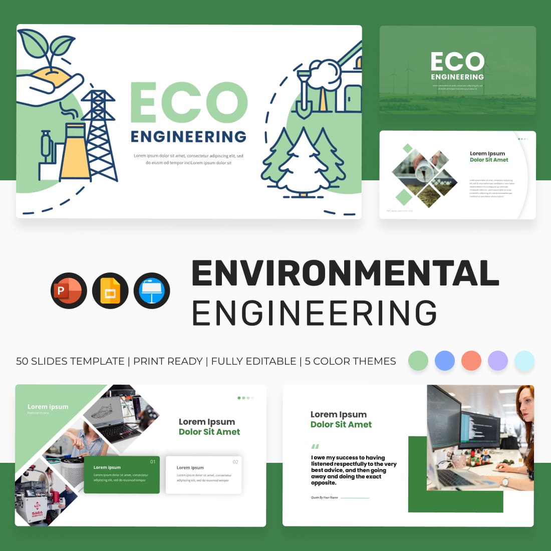 environmental engineering presentation template cover image
