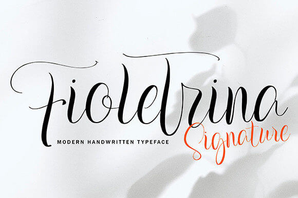 fioletrina flowing handwritten script font.