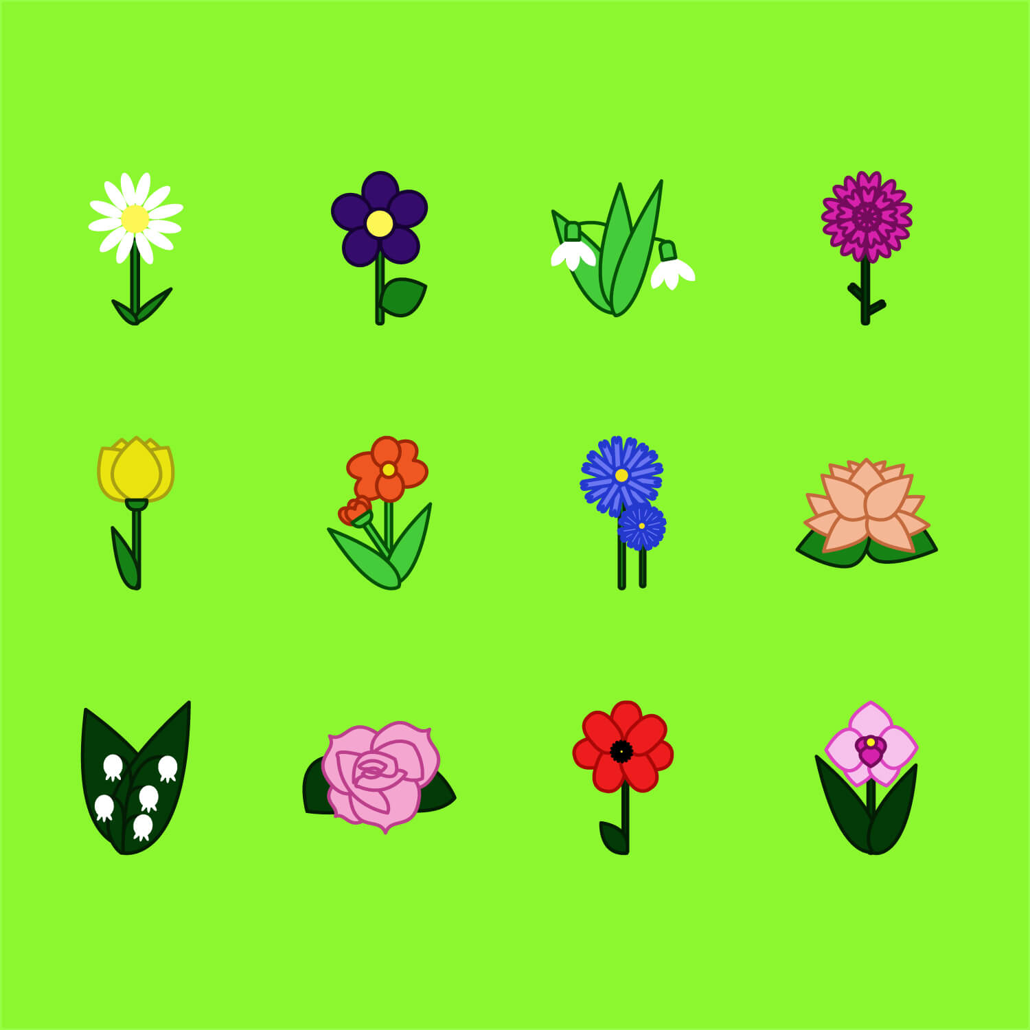 Free flower icons 01