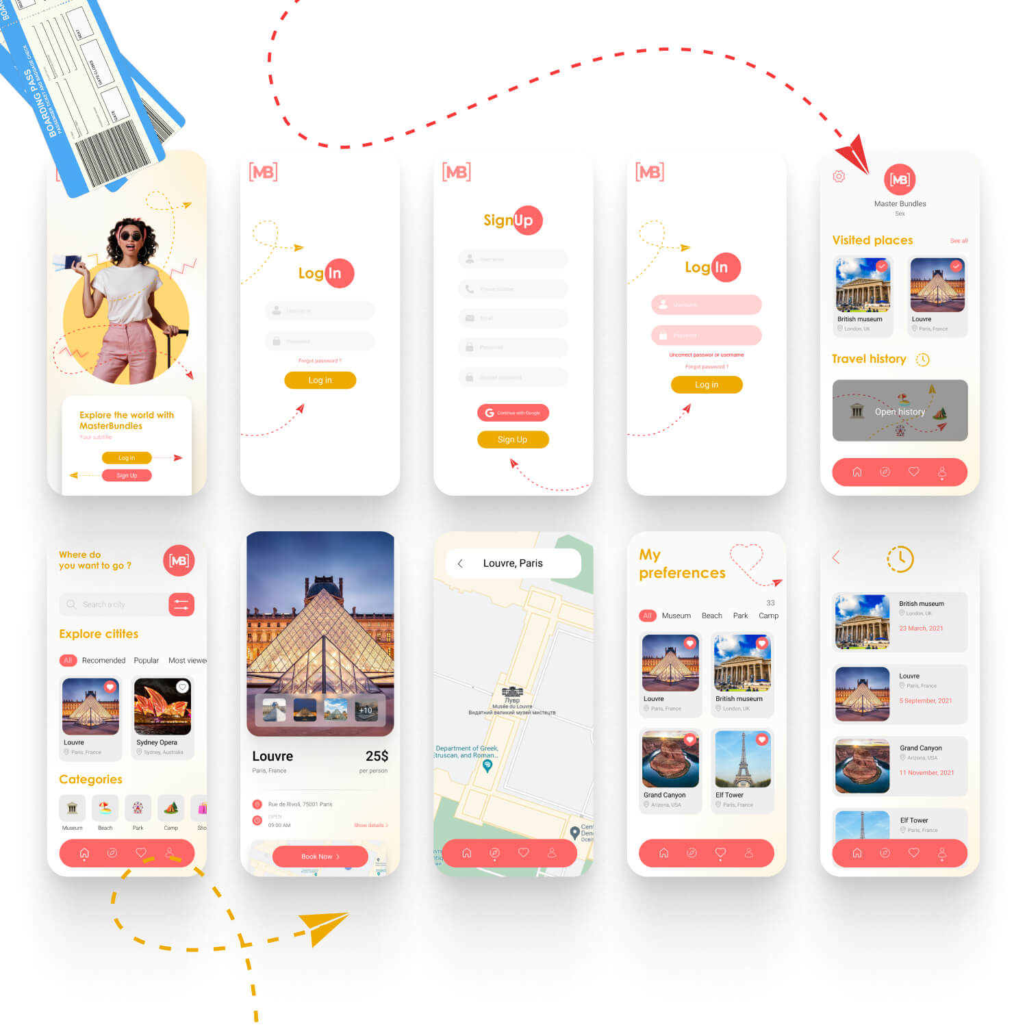 Travel App UI Kit preview image.