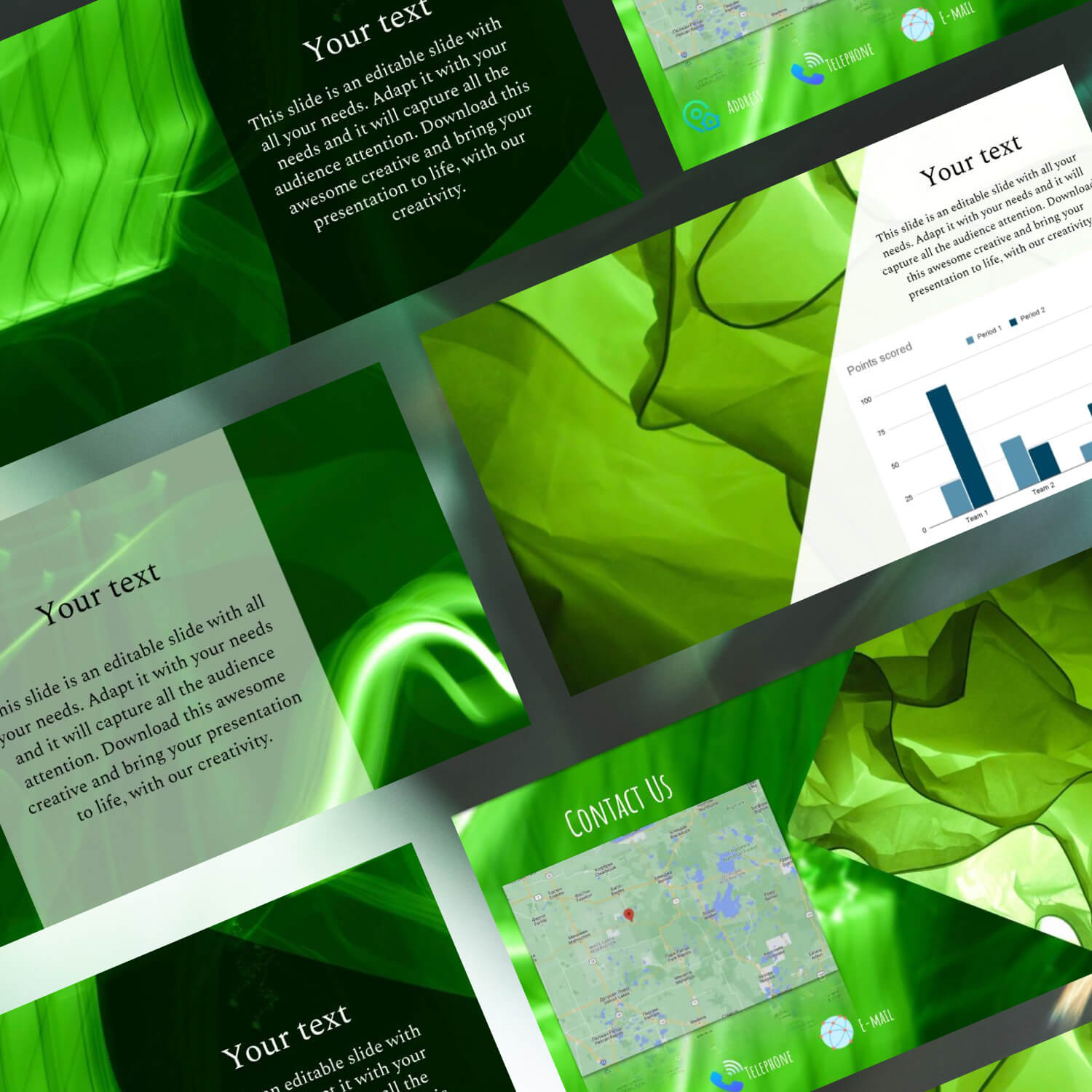 Free Abstract Green Powerpoint Background Cover.