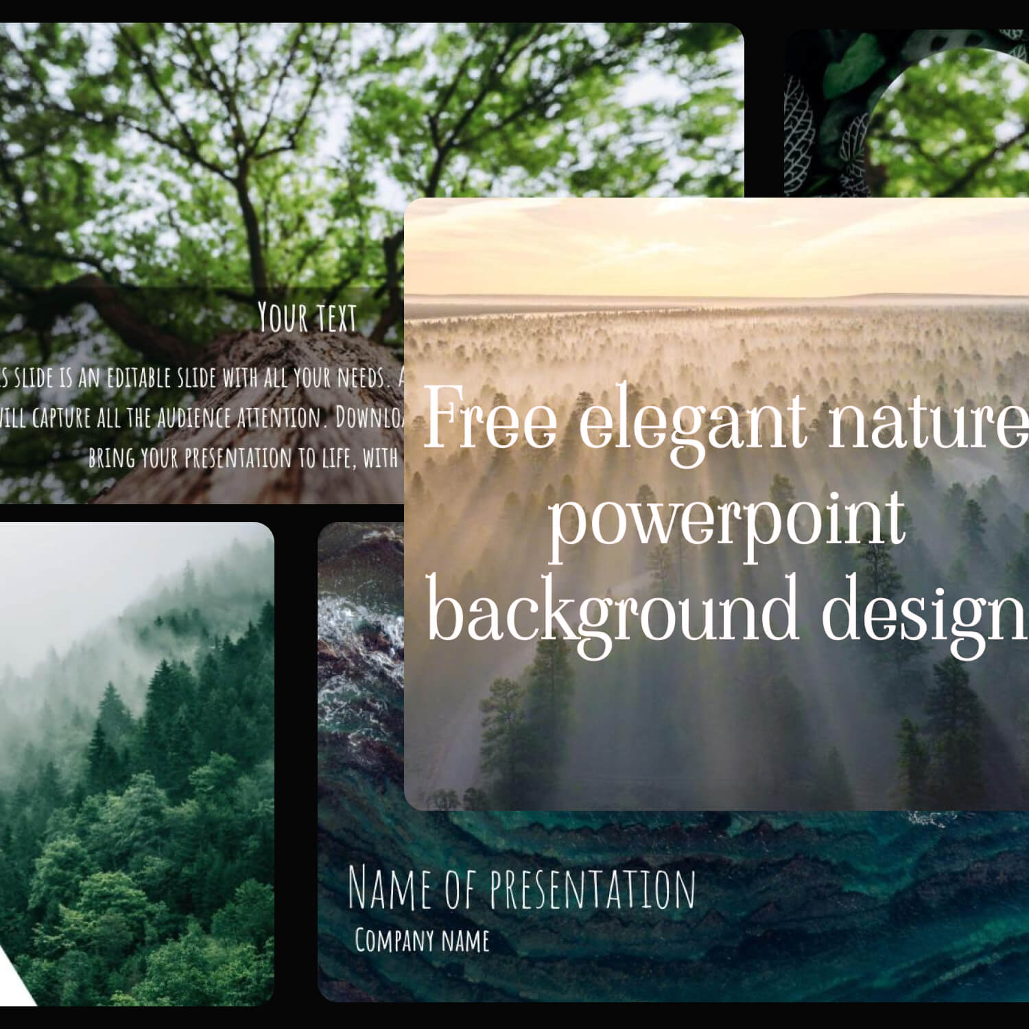 Free Elegant Nature Powerpoint Background Design.