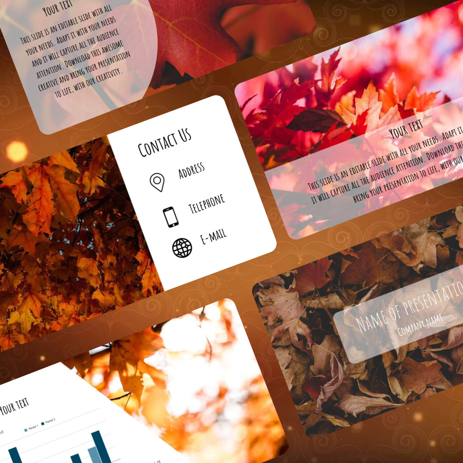 Free Fall Leaves Background Powerpoint Cover.