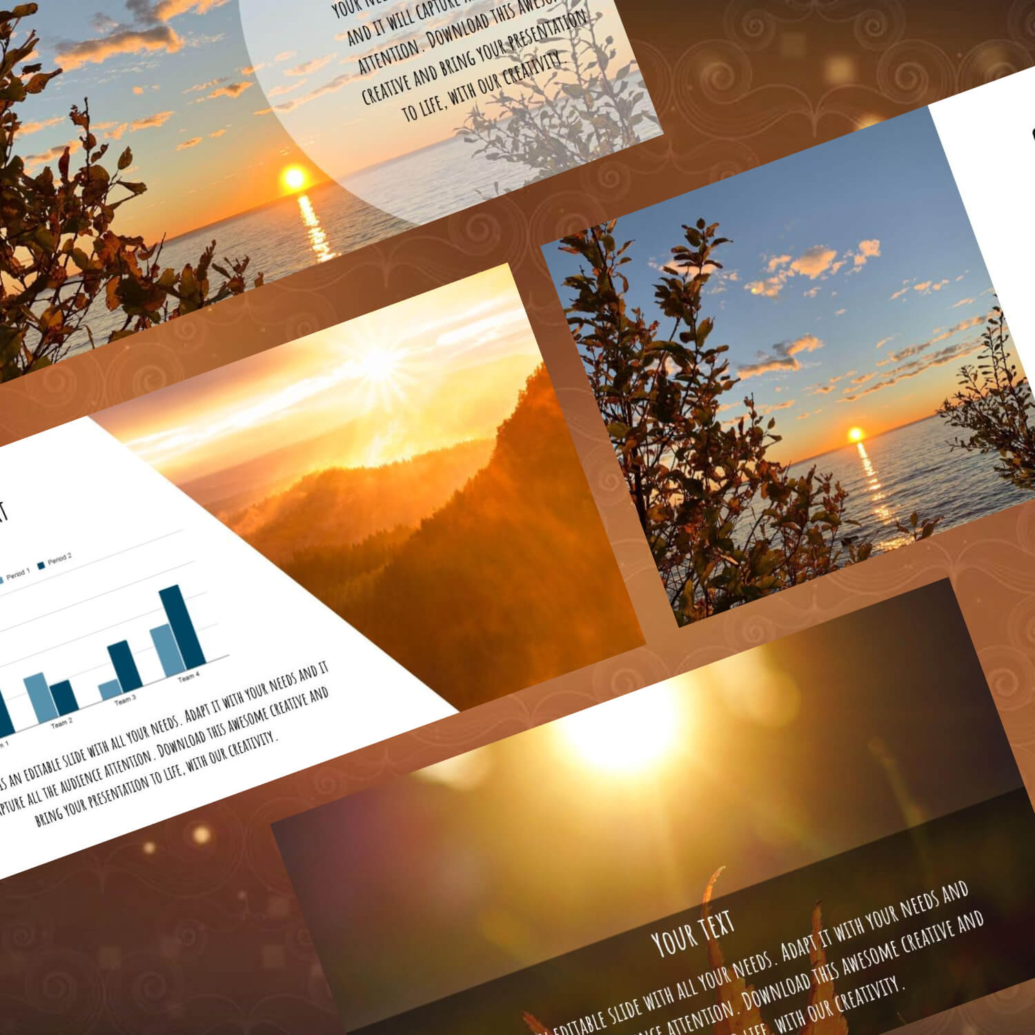 Free Fall Sunset Powerpoint Background Cover.
