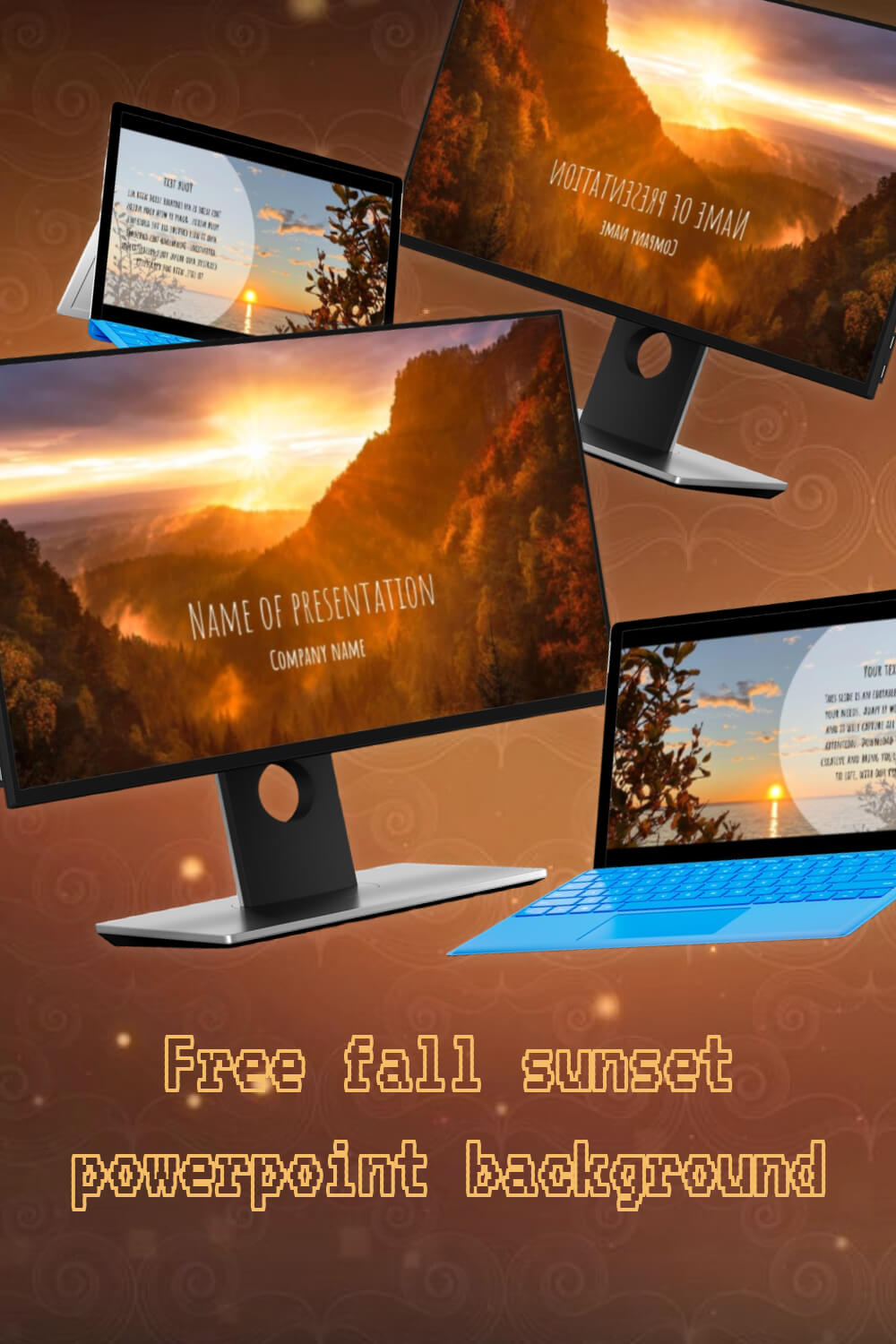 free fall sunset powerpoint background 3