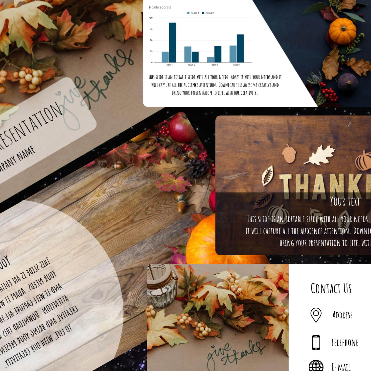 Free Fall Thanksgiving Powerpoint Background Cover.
