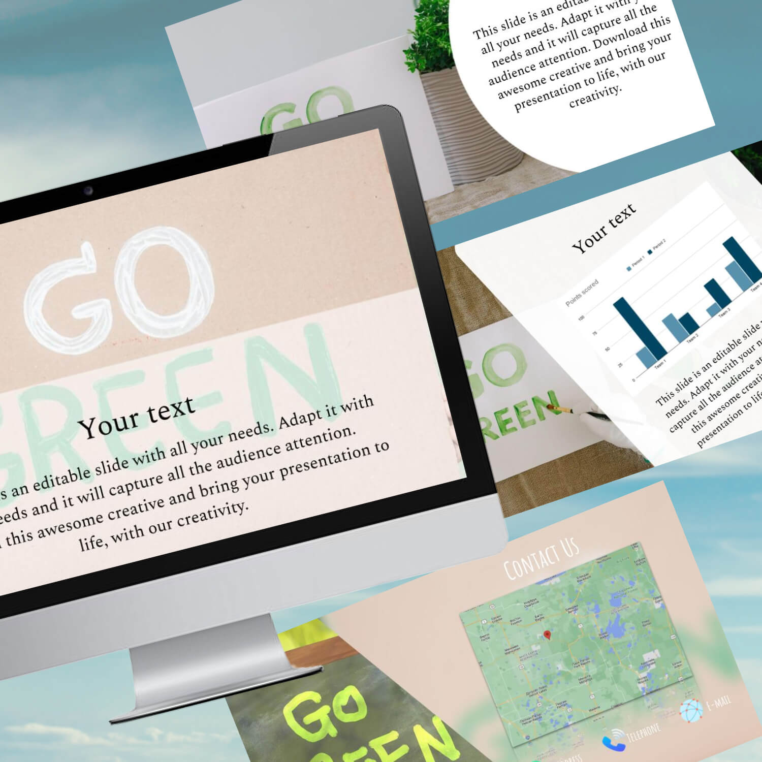 Free Go Green Powerpoint Background Cover.