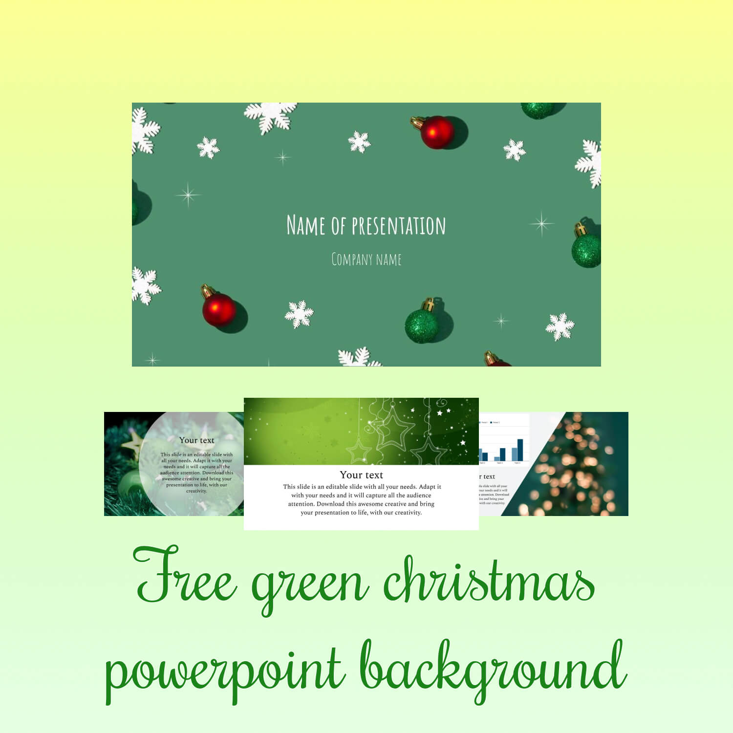 Free Green Christmas Powerpoint Background.
