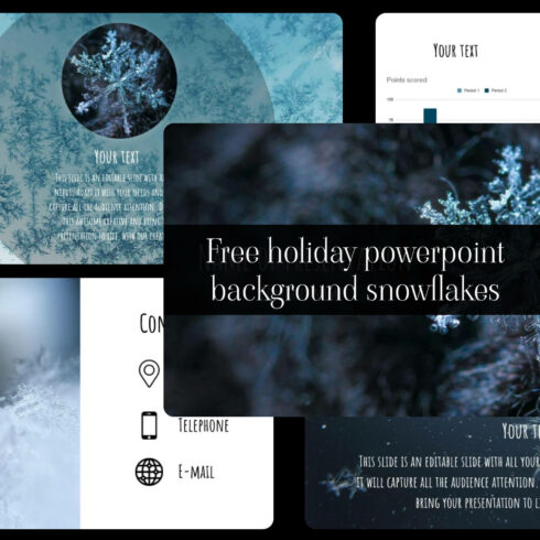 free holiday powerpoint background snowflakes 1