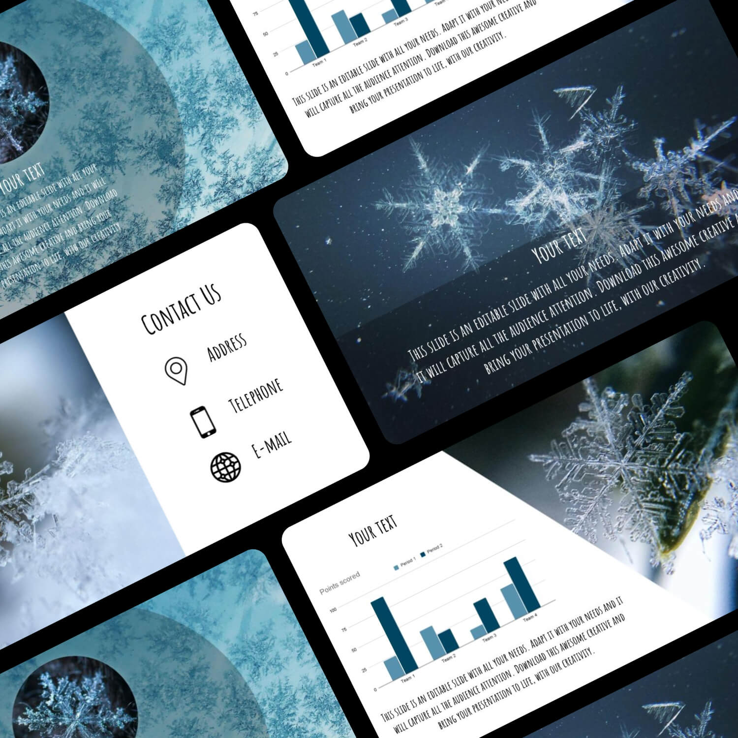 Free Holiday Powerpoint Background Snowflakes Cover.