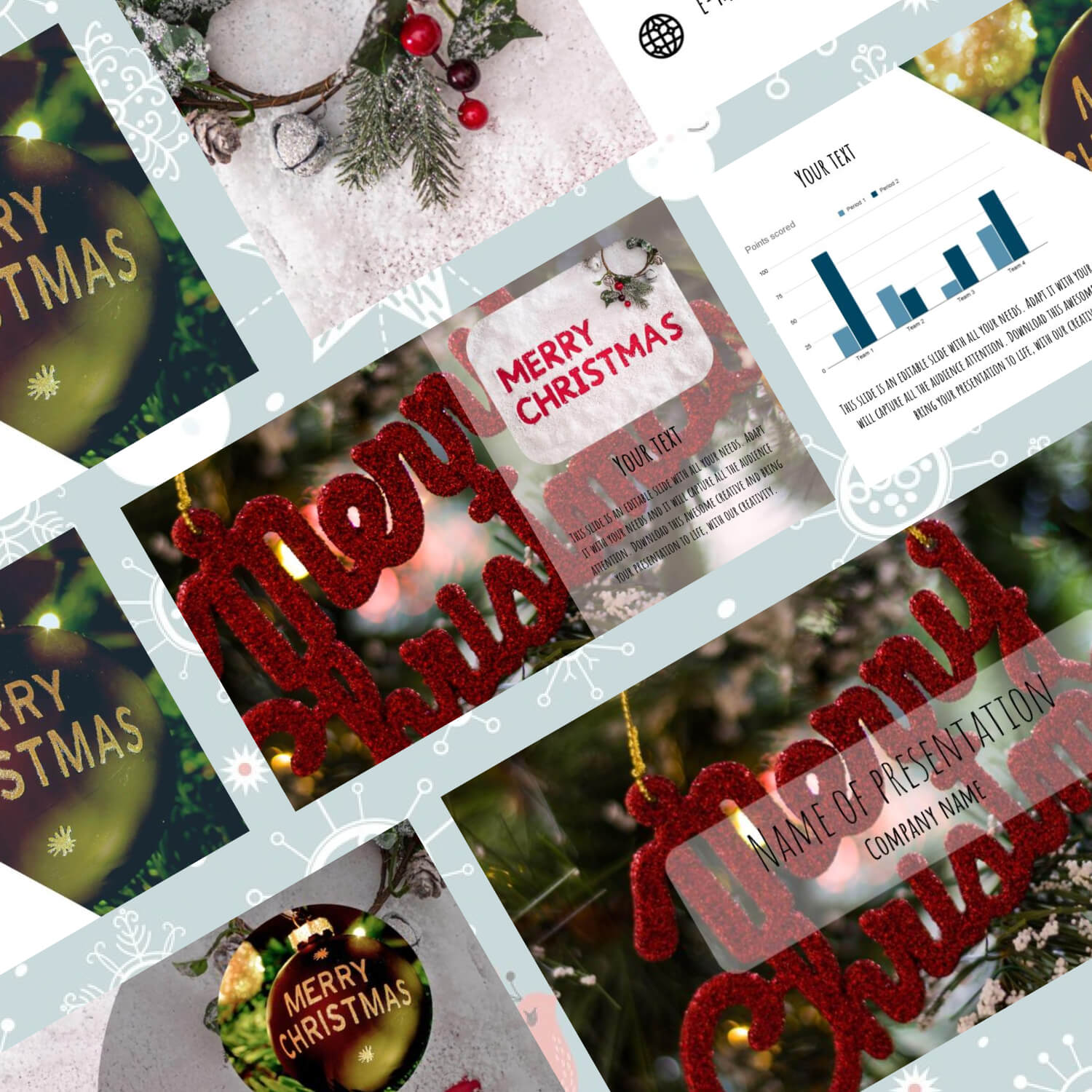 Free Merry Christmas Powerpoint Background Cover.