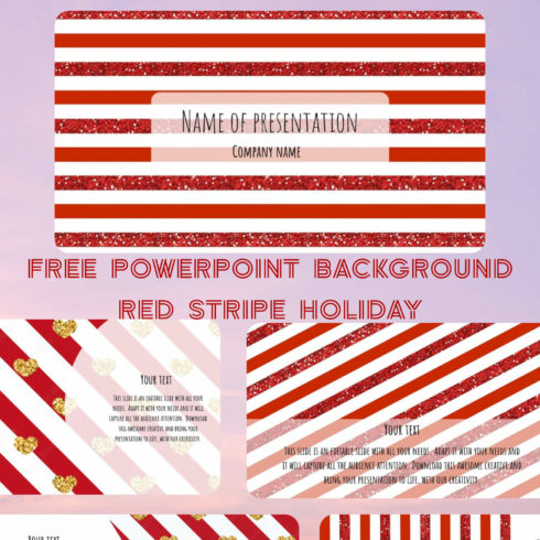 Free Powerpoint Background Red Stripe Holiday.