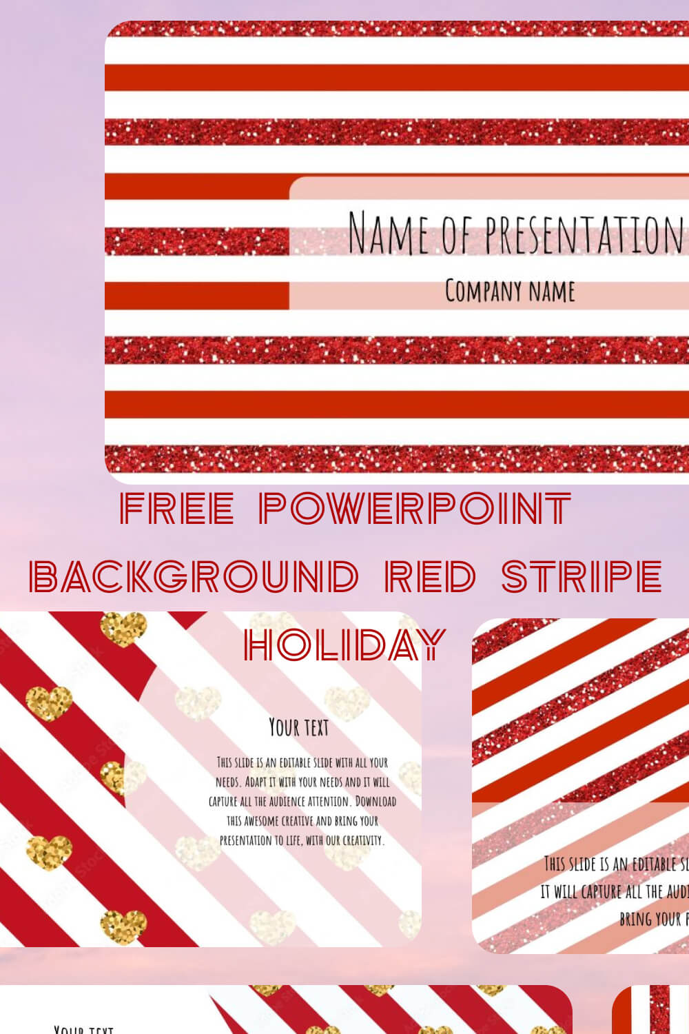 free powerpoint background red stripe holiday 3