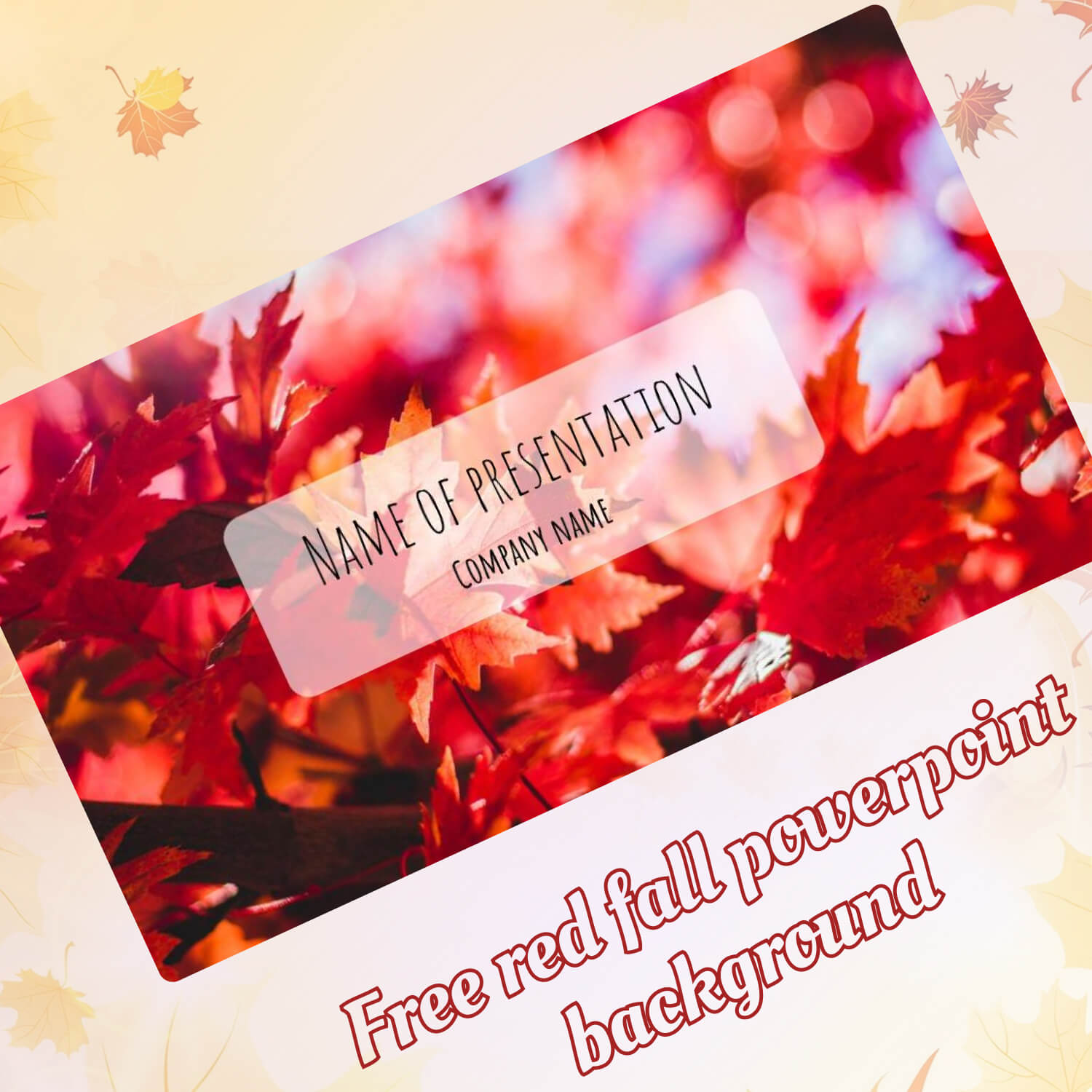 Free Red Fall Powerpoint Background.