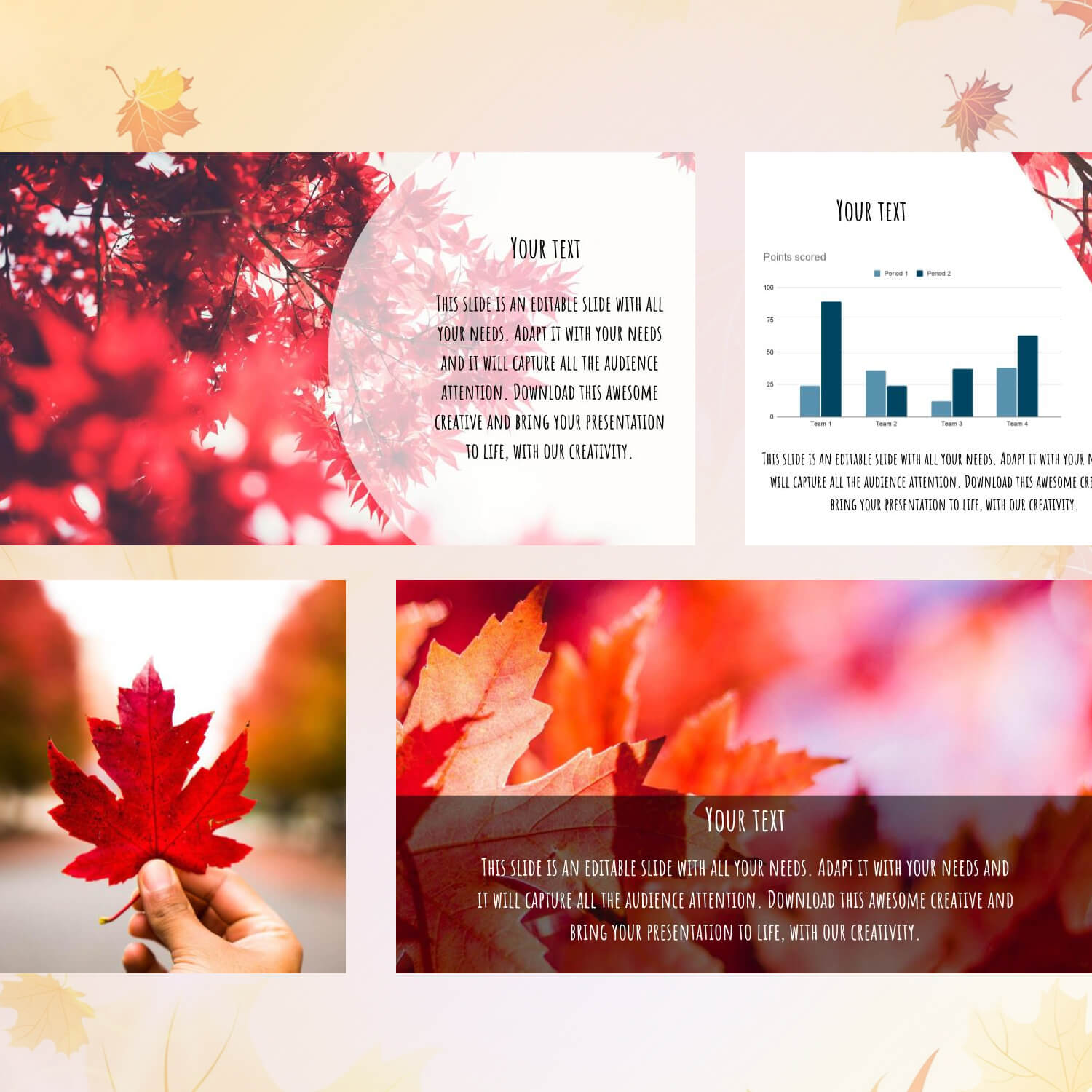 Free Red Fall Powerpoint Background Cover.