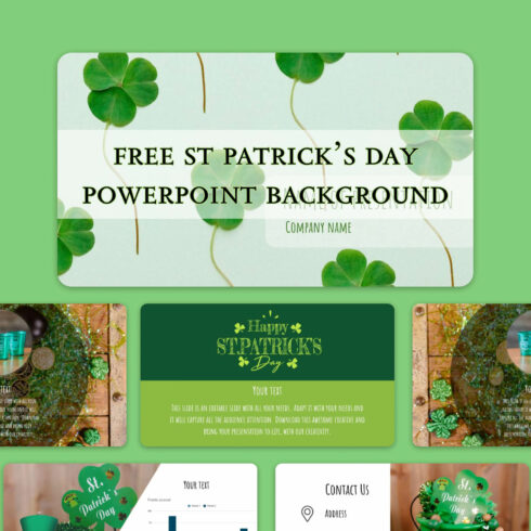 free st patricks day powerpoint background cover image.