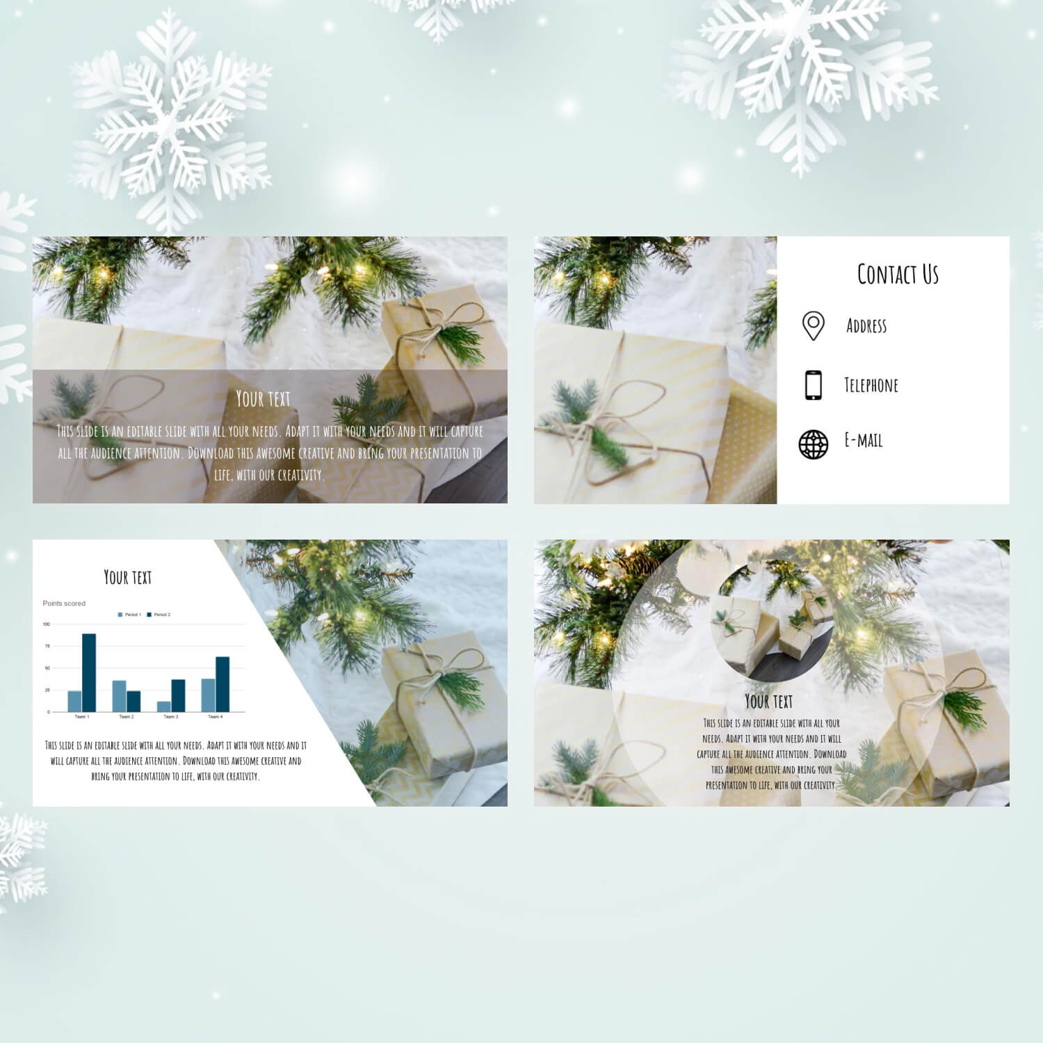 Free White Christmas Powerpoint Backgrounds Cover.