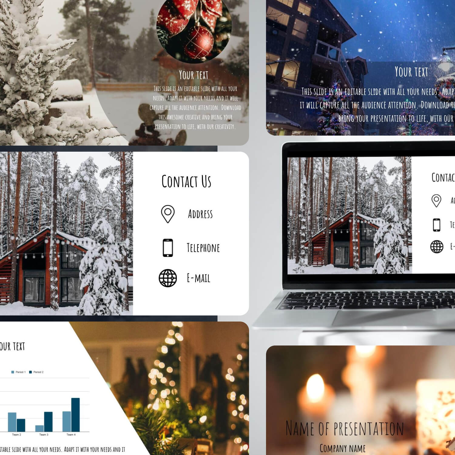 Free Winter Holiday Powerpoint Background Cover.