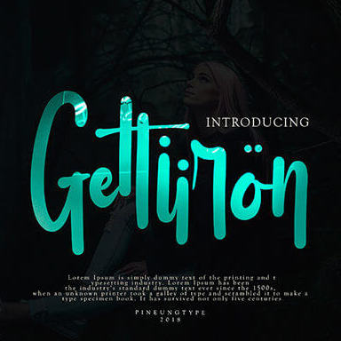 gettiiron unique and stunning handwritten font cover image.