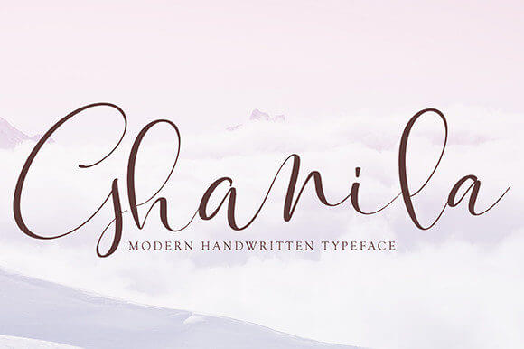 ghanila stylish handwritten script font.