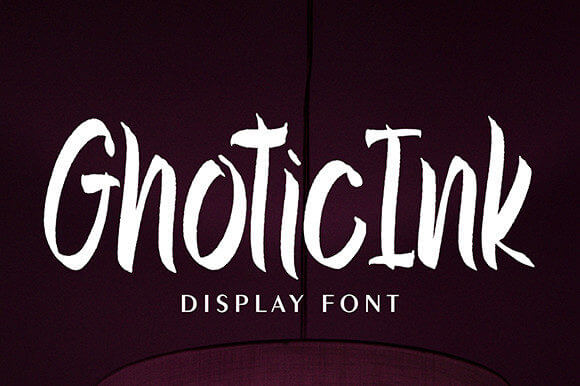 ghotic ink casual and brushed display font pinterest image.