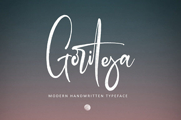 goritesa modern handwritten script font.