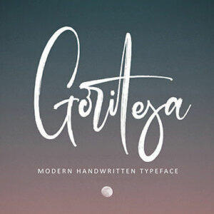 goritesa modern handwritten script font cover image.