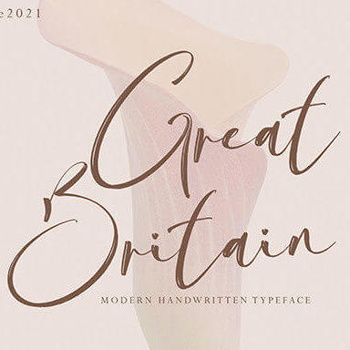 great britain stylish script font cover image.