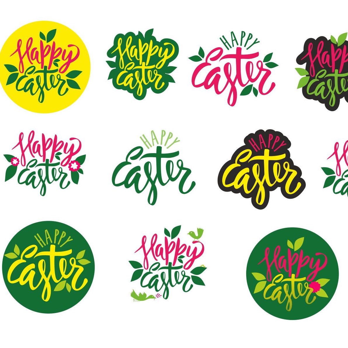 Happy Easter Vector Lettering Set preview image.