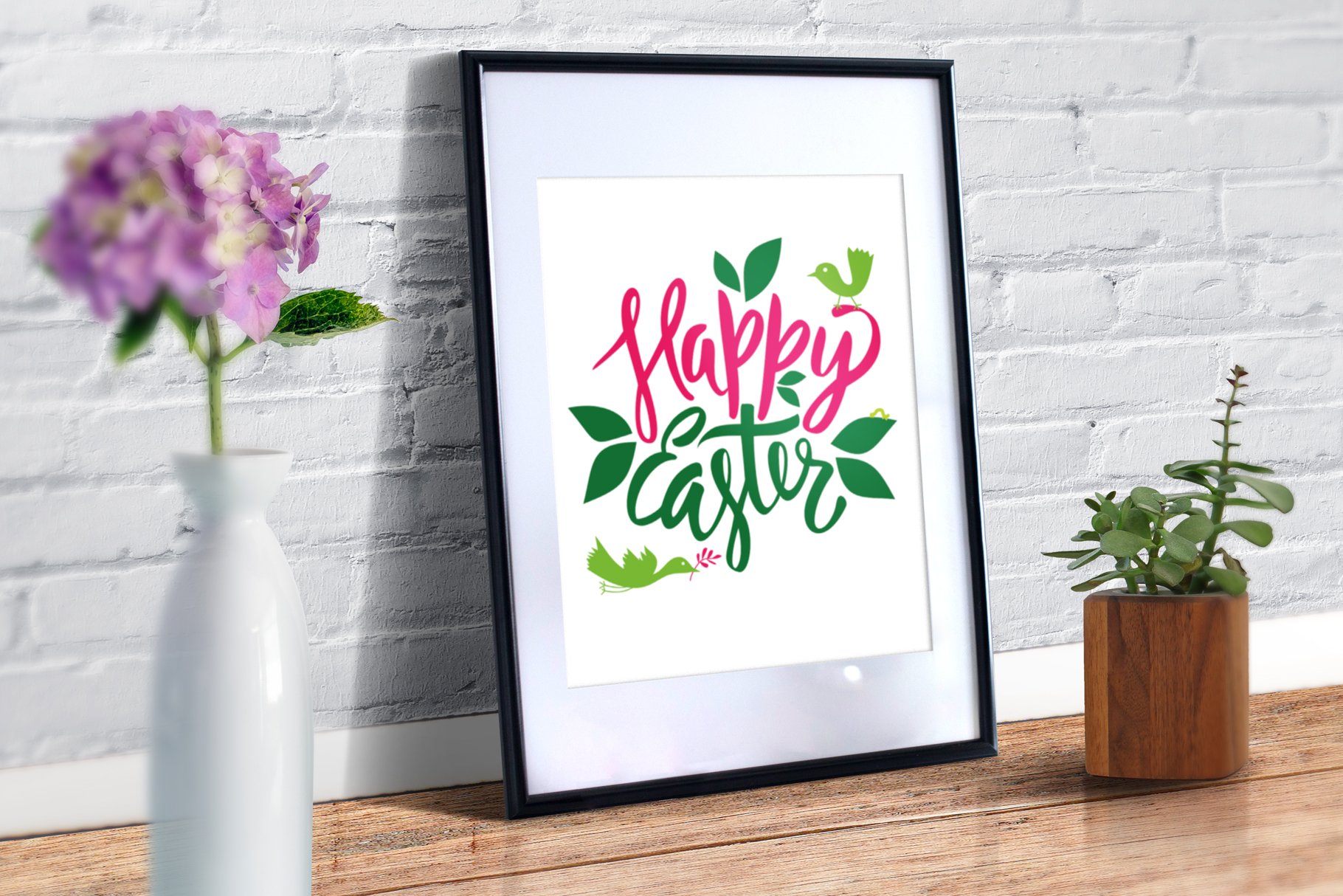 happy easter vector lettering poster.