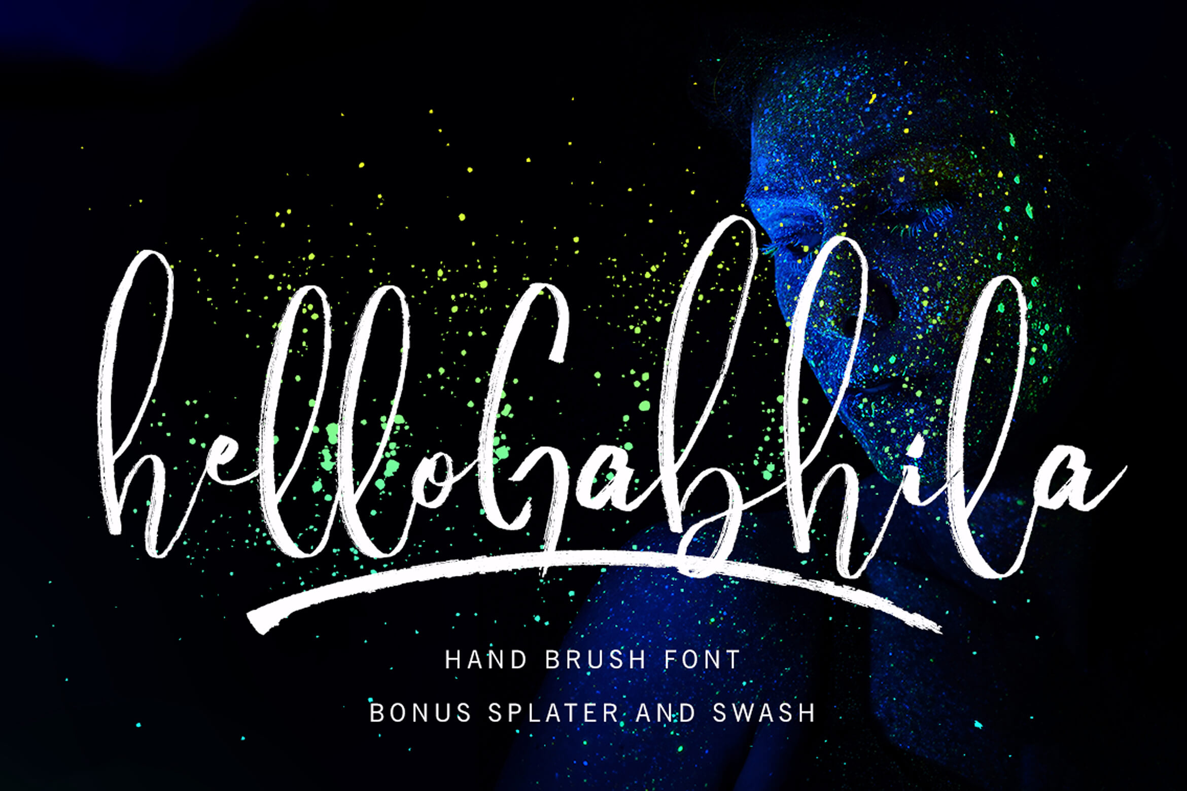 hello gabhila stylish brush handwritten font.