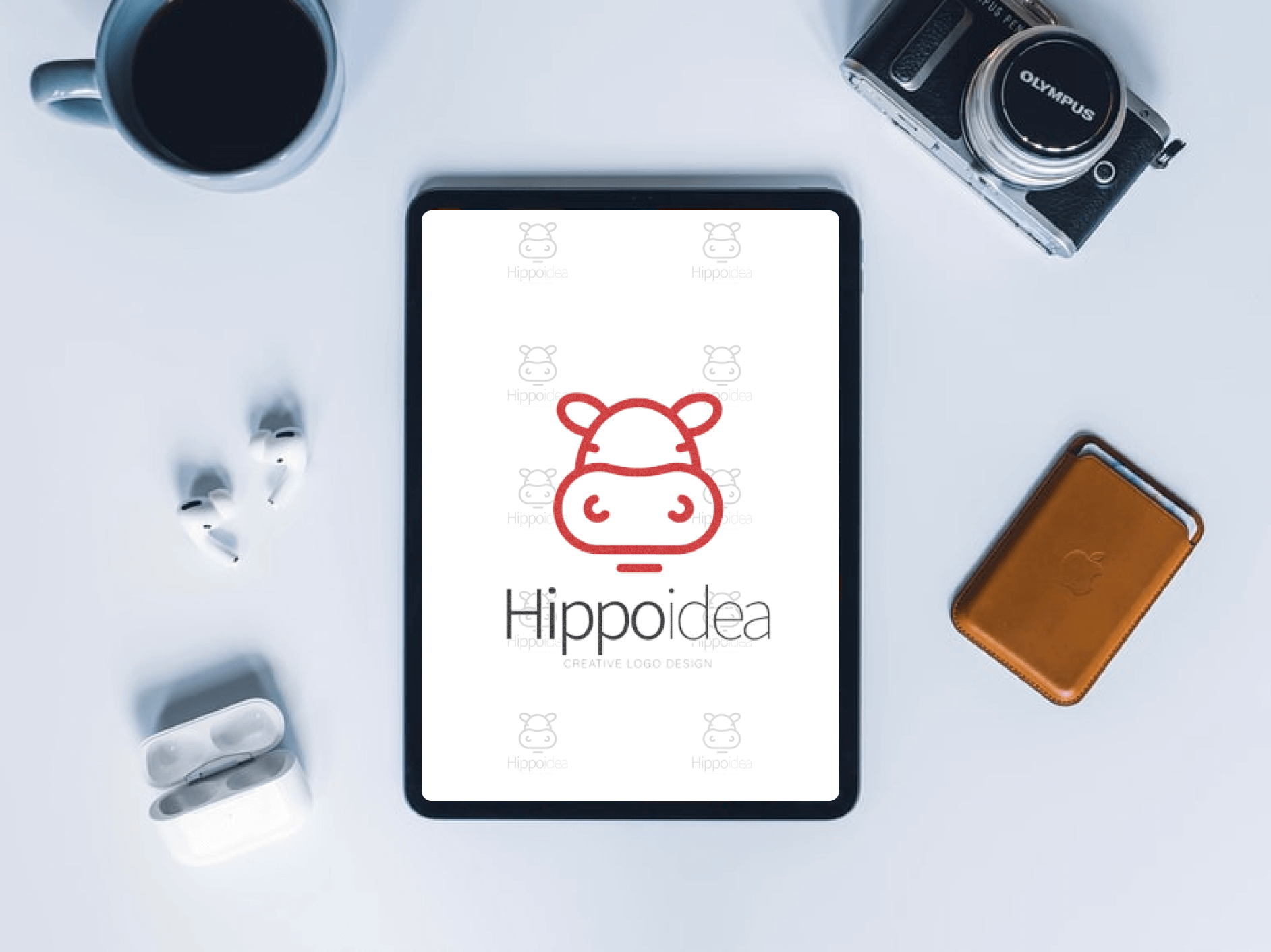 Hippo concept design on tablet.
