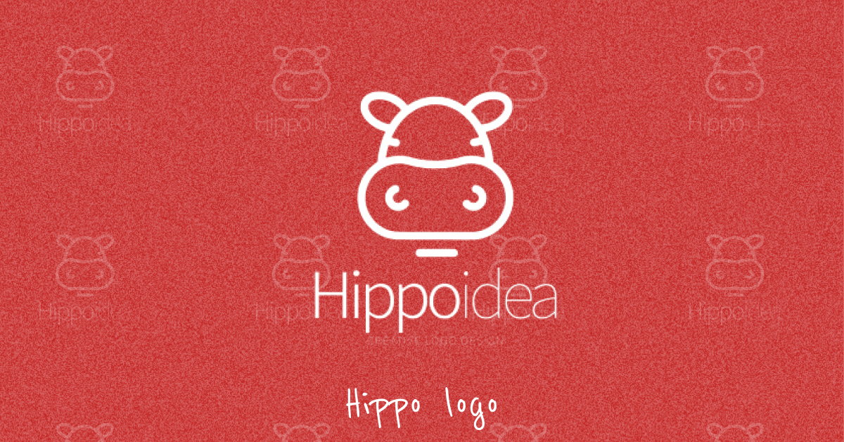 Hippo mono color logo company name.
