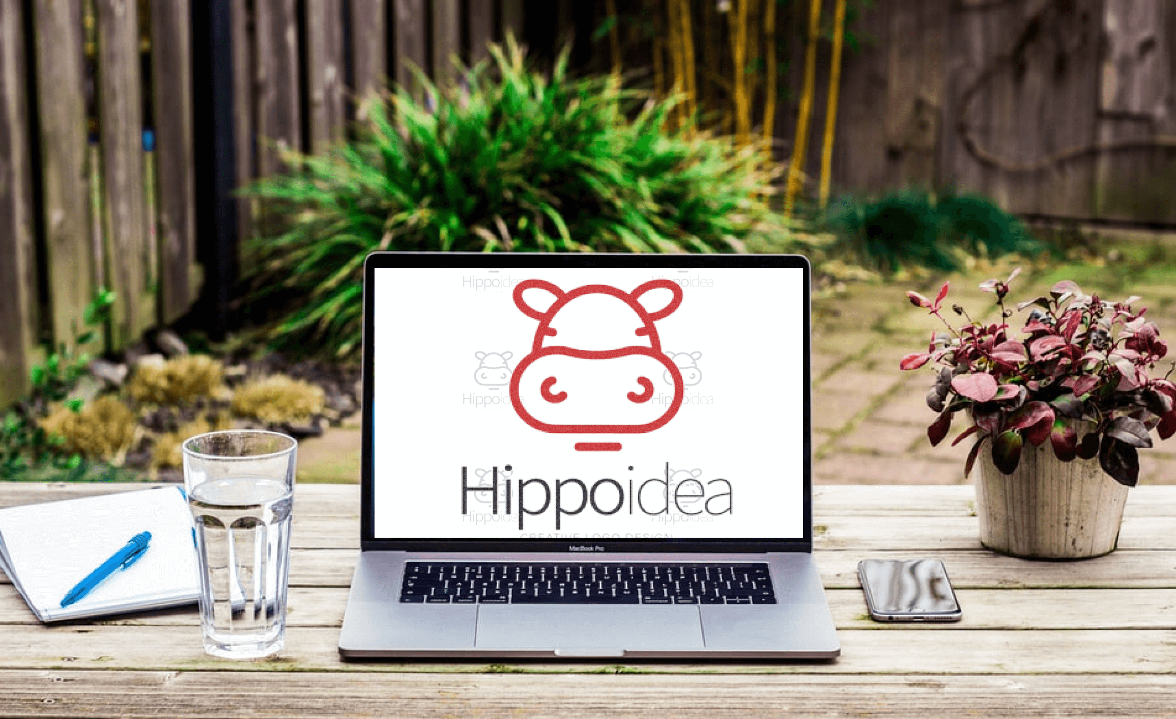 Hippo concept design on laptop.