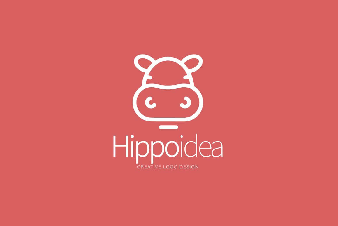 Hippo logo on red background.