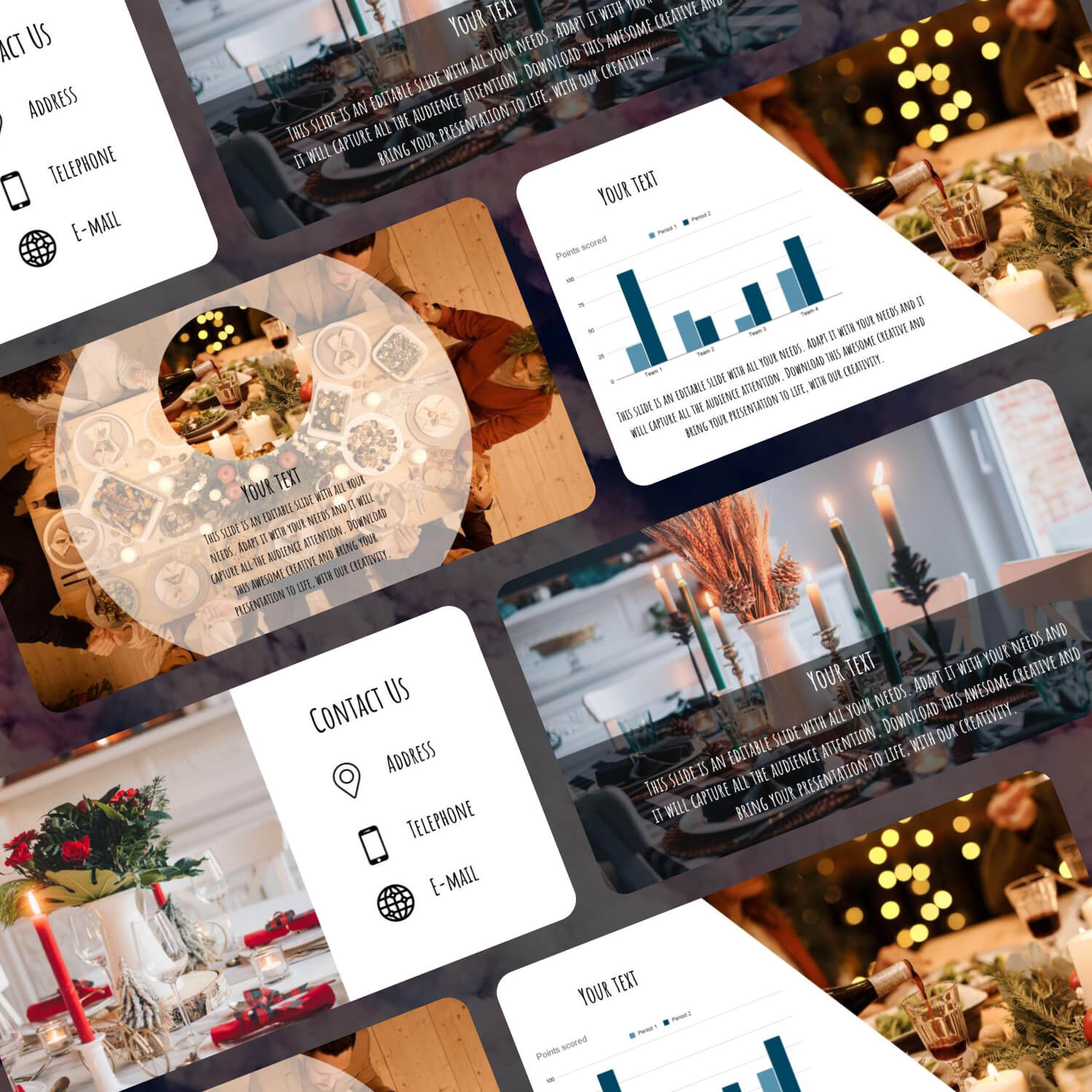 Holiday Table Powerpoint Background Cover.