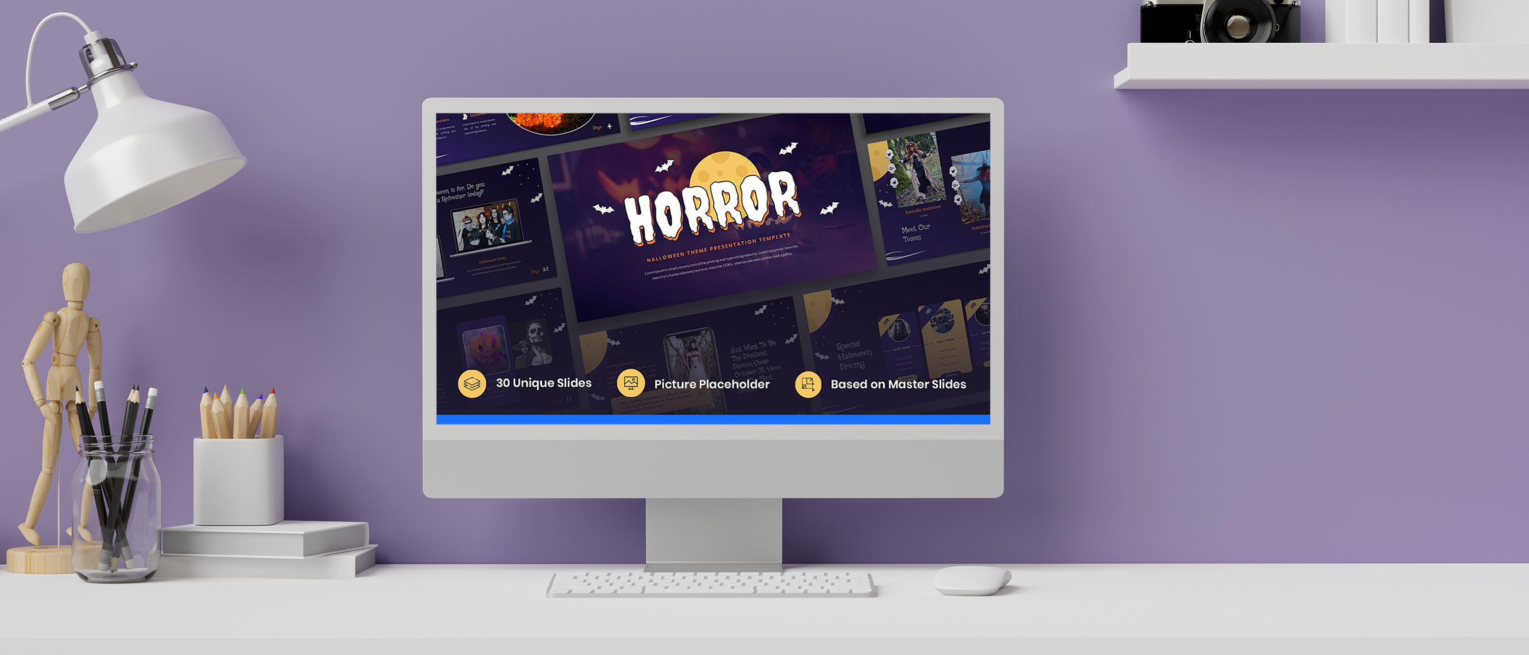 horror halloween powerpoint template mock up pc 1