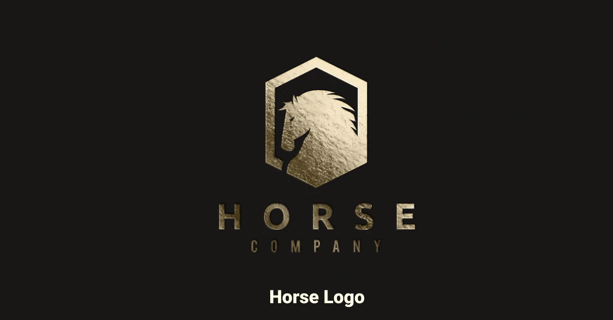 Horse mono color logo company name.