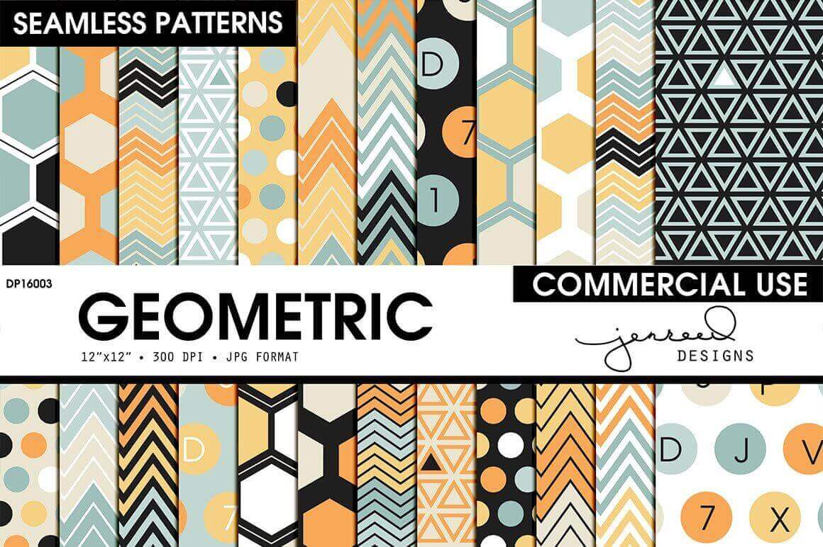 300 DPI in Geometric Seamless Patterns.