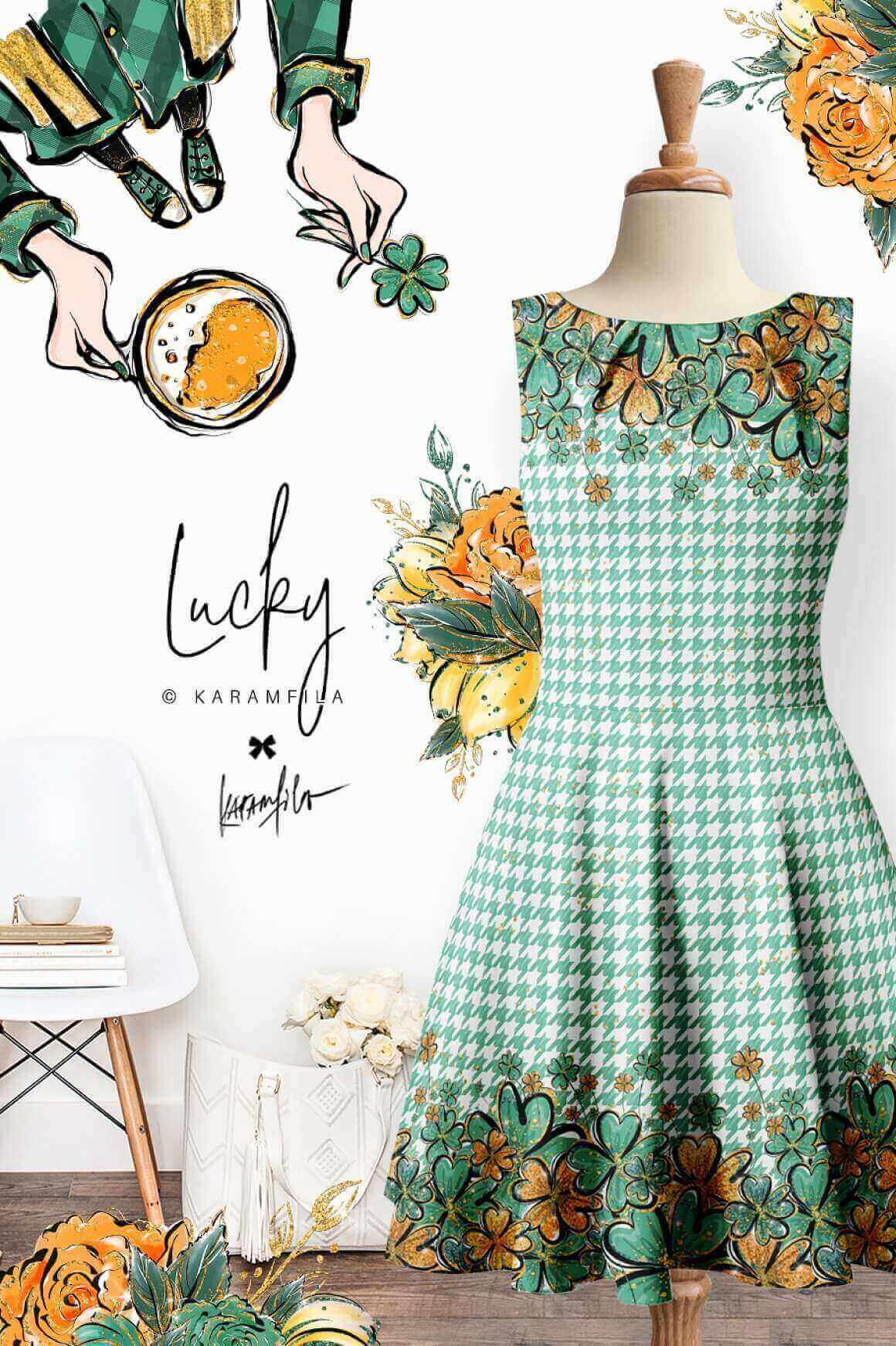 Dress with Special Design for St. Patrick's Day. 