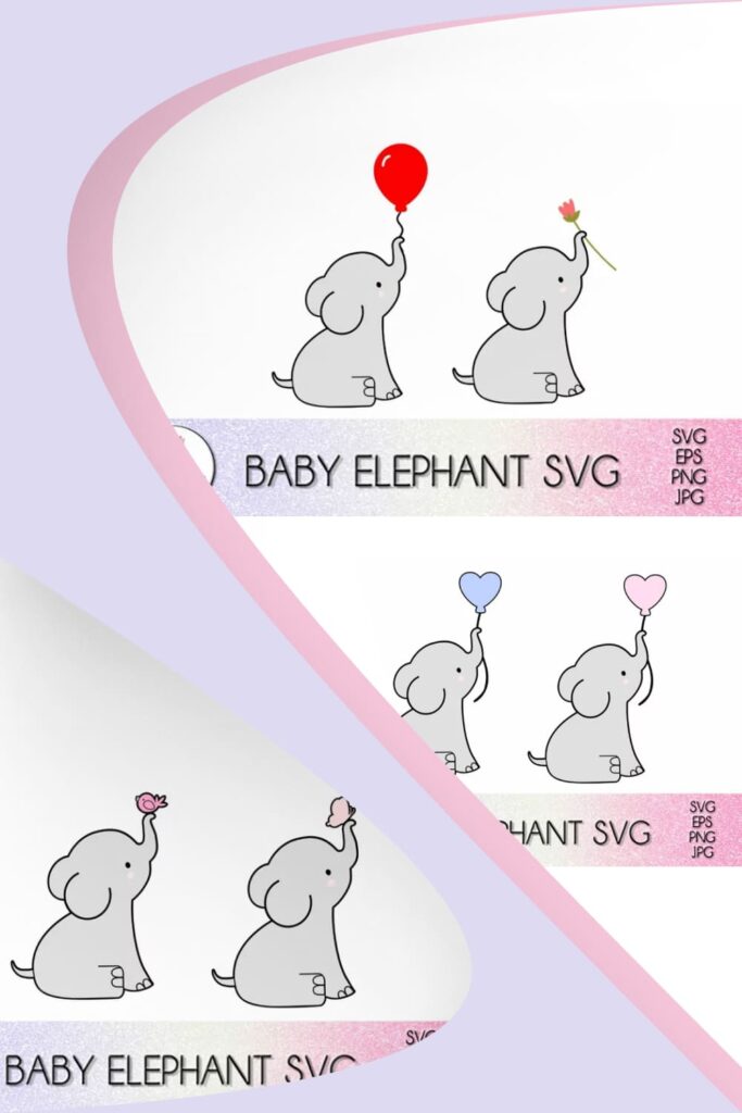 Kawaii baby elephant svg pinterest preview.